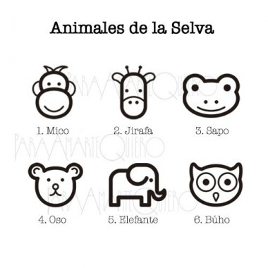 Sellos TELA - Animales Selva Personalizable