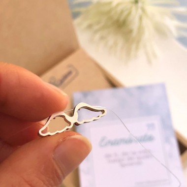 Pulsera Alas en plata con frase