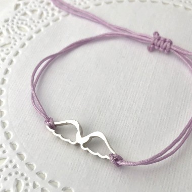 Pulsera Alas en plata con frase