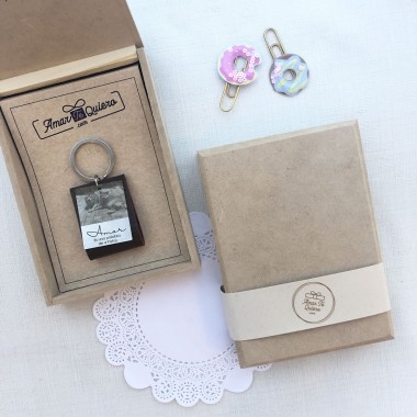 Llavero Cuero y Acero - Personalizable